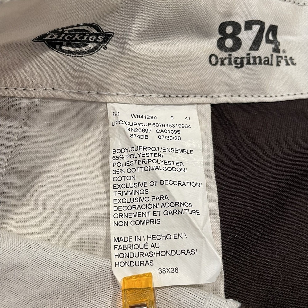 Dickies 874 Trousers Pants Original Fit Worker Straight Skate Skater 38 x 36 - Picture 12 of 13